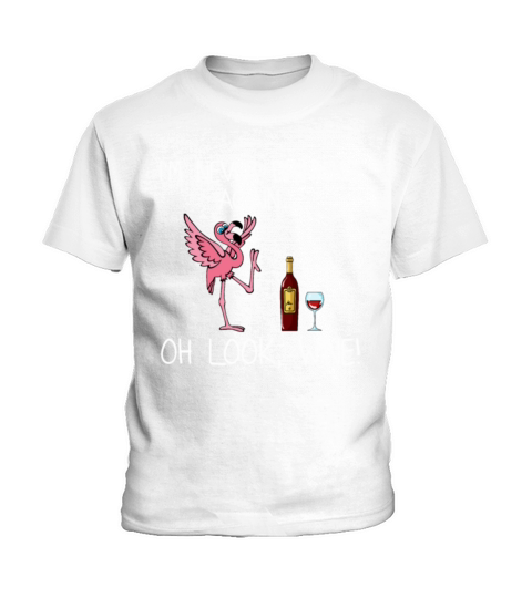 Im Never Drink Again Oh Look Wine Funny Flamingo Kids T-Shirt