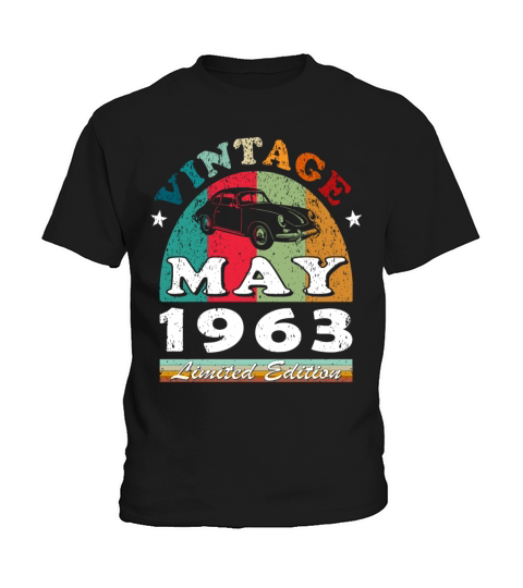 Vintage born May 1963 Birthday May 1963 Kids T-Shirt
