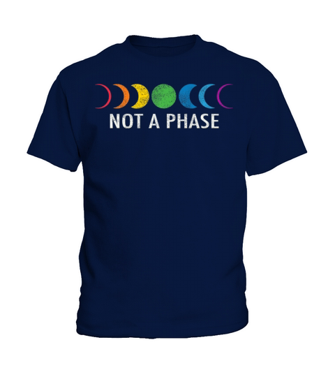 Vintage Not A Phase Moon Phases LGBT Trans Pride Kids T-Shirt
