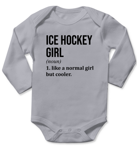 Ice Hockey Girl Funny Quote Long Sleeve Baby One-Piece