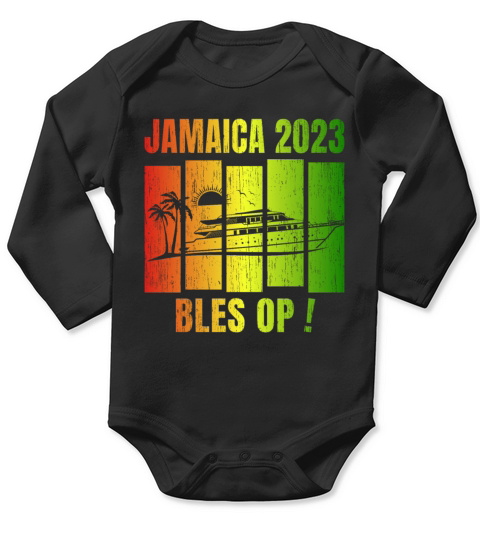 Retro Vintage Jamaica Family Vacation Cruise 2023 Long Sleeve Baby One-Piece