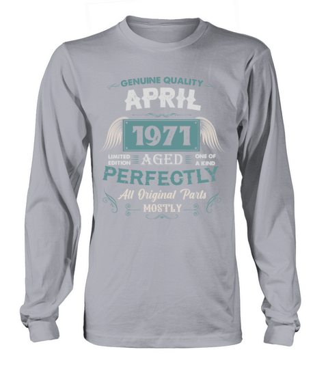 April 1971 Vintage Birthday Present Long sleeved Unisex