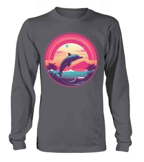 Retro Style 80s 90s Vintage Dolphin Lovers Long sleeved Unisex
