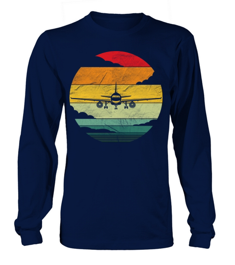 Retro Vintage Airplane Design Pilot Long sleeved Unisex