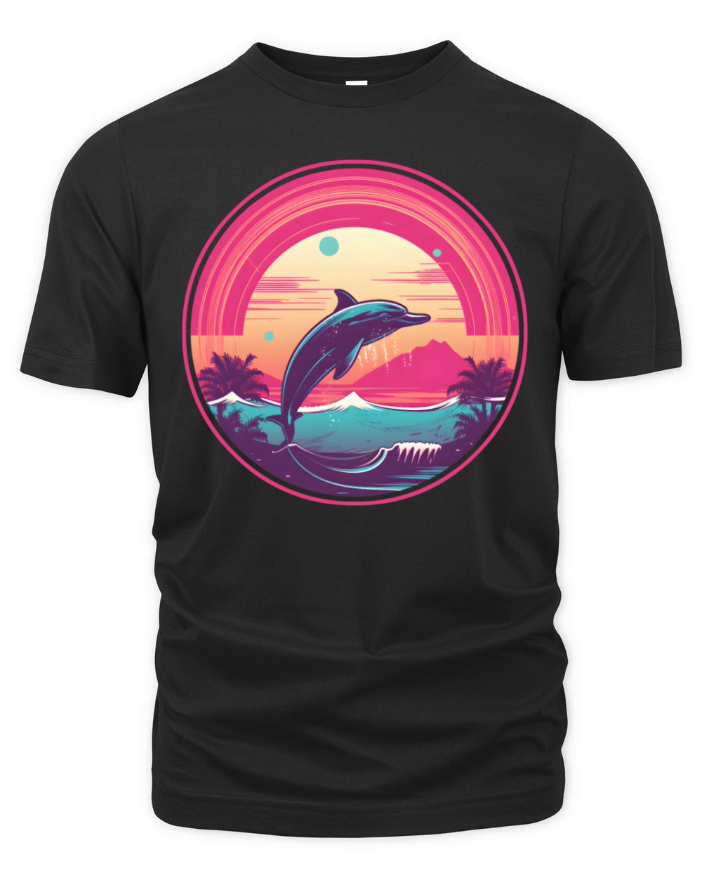 Retro Style 80s 90s Vintage Dolphin Lovers Organic Unisex T-shirt
