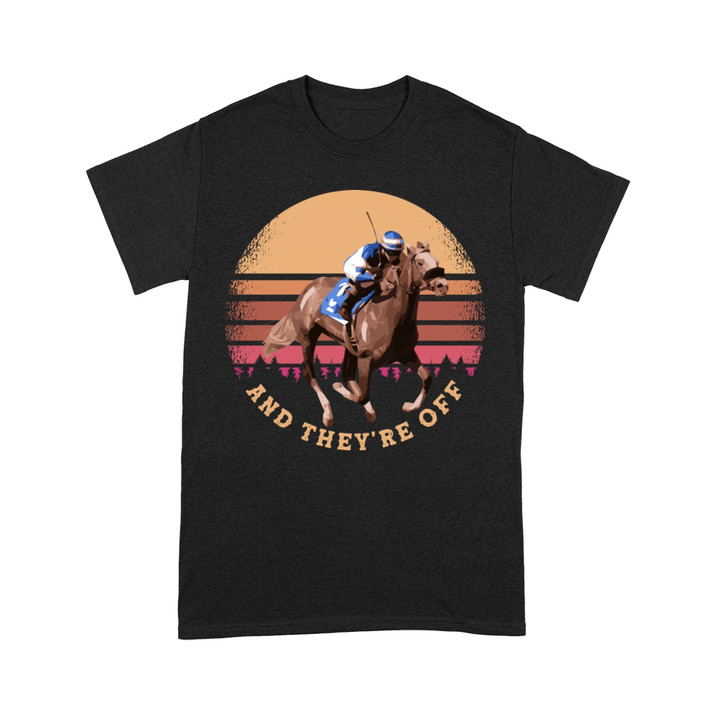 And Theyre Off - Funny Horse Racing at Vintage Premium T-shirt