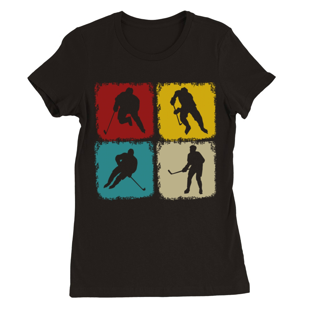 Retro Hockey Lover Classic Vintage Style Hockey Premium Womens Crewneck T-shirt