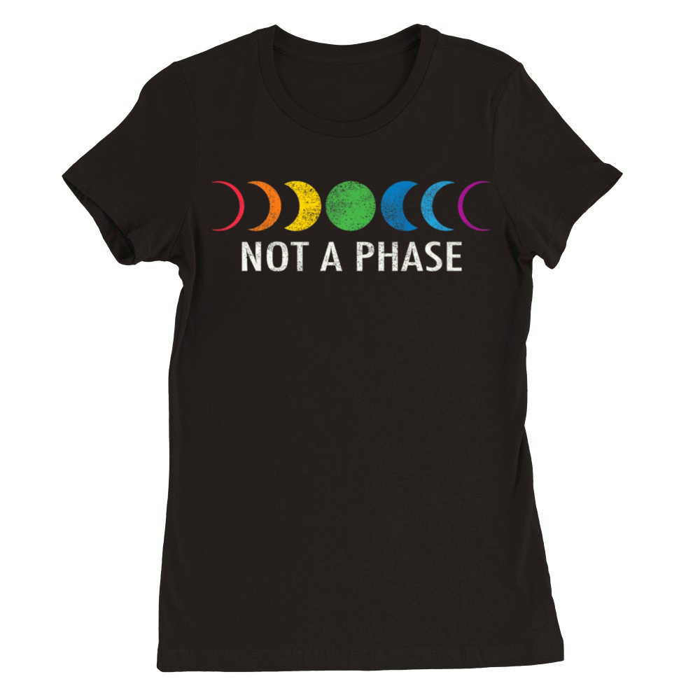 Vintage Not A Phase Moon Phases LGBT Trans Pride Premium Womens Crewneck T-shirt