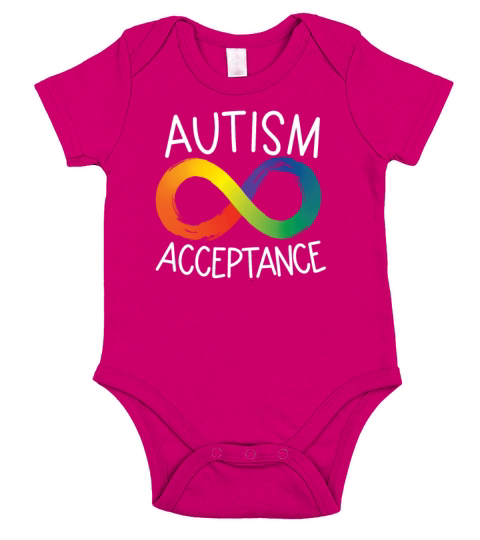 Autism Acceptance Neurodiversity Infinity Autism Short Sleeve Baby One-Piece