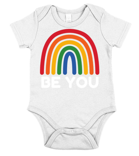 LGBTQ Be You Gay Pride Month LGBT Rainbow Flag Short Sleeve Baby One-Piece