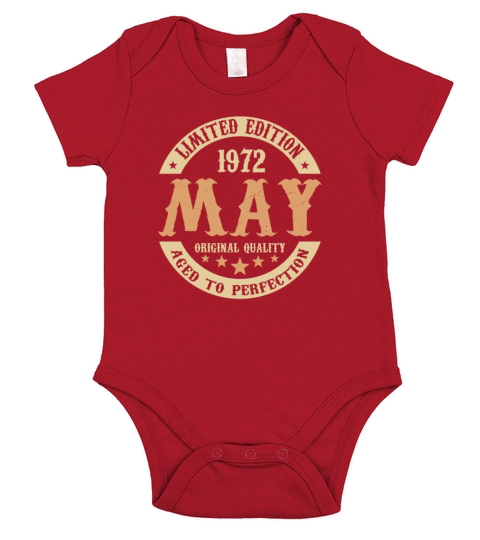 May 1972 Vintage Birthday Present Short Sleeve Baby One-Piece
