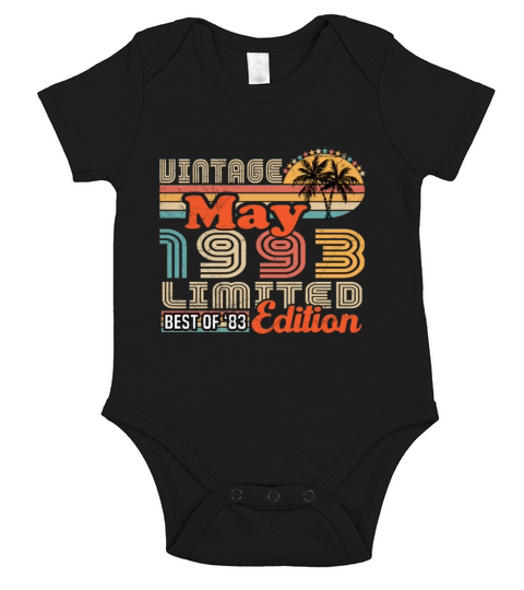May 1993 Vintage Birthday Gift Short Sleeve Baby One-Piece