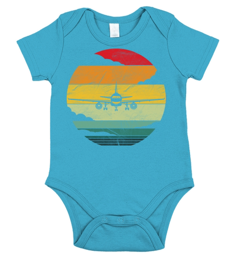 Retro Vintage Airplane Design Pilot Short Sleeve Baby One-Piece
