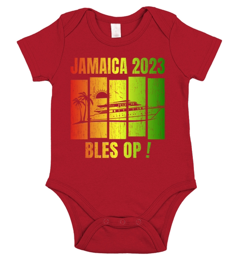 Retro Vintage Jamaica Family Vacation Cruise 2023 Short Sleeve Baby One-Piece