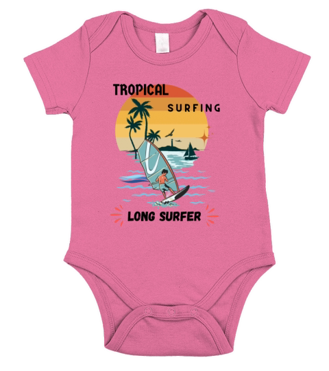 Surfing T-shirts Short Sleeve Baby One-Piece
