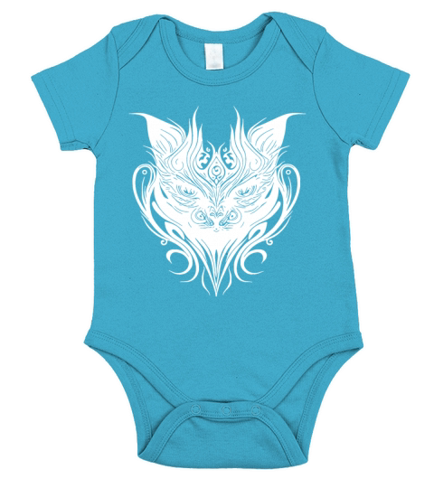 Tattoo Cat In Geometric Lines Style Short Sleeve Baby One-Piece