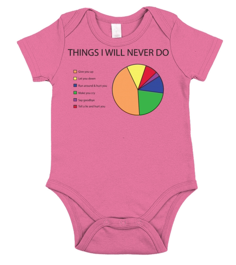 Things I will never do pie chart Short Sleeve Baby One-Piece