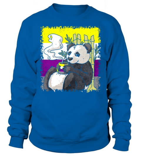 Non Binary Pride Flag Panda Coffee Sublte LGBTQ Sweatshirt Unisex
