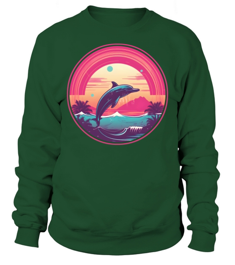 Retro Style 80s 90s Vintage Dolphin Lovers Sweatshirt Unisex