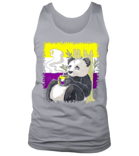 Non Binary Pride Flag Panda Coffee Sublte LGBTQ Tank Top Unisex