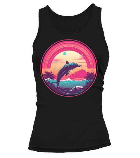 Retro Style 80s 90s Vintage Dolphin Lovers Tank top Woman