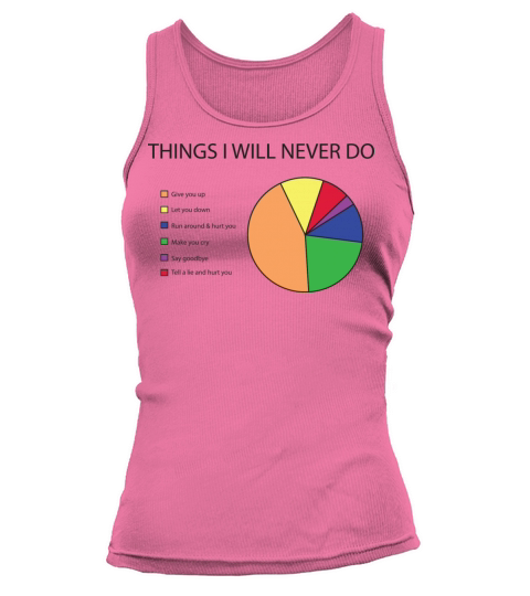 Things I will never do pie chart Tank top Woman