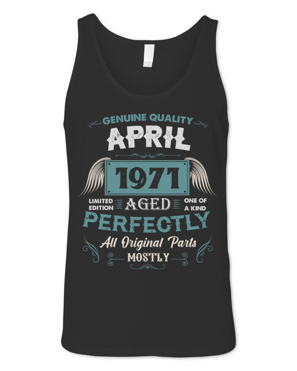 April 1971 Vintage Birthday Present Unisex Jersey Tank