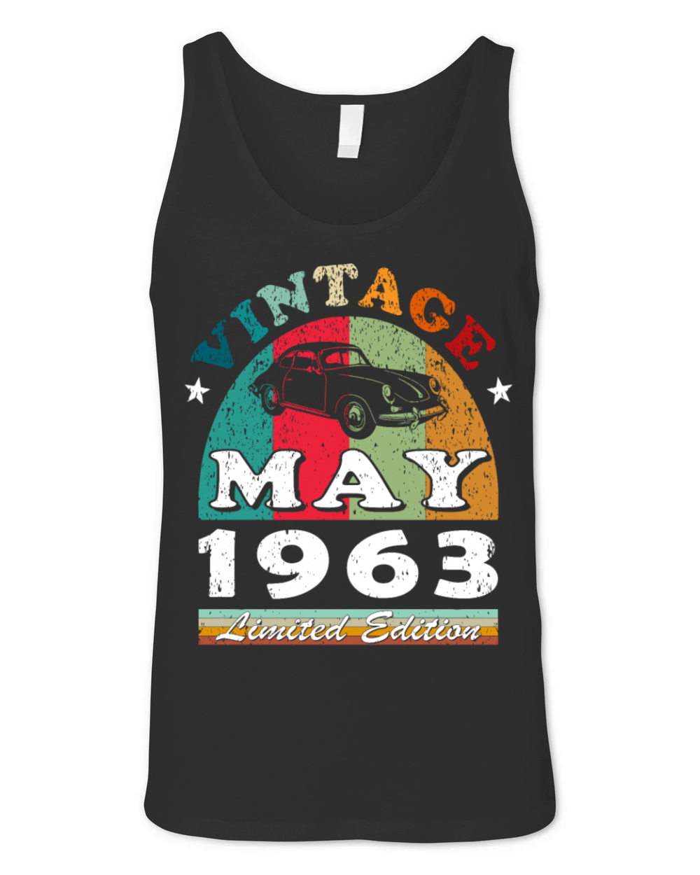 Vintage born May 1963 Birthday May 1963 Unisex Jersey Tank