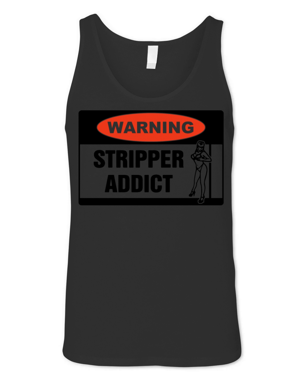 Warning Stripper Addict Unisex Jersey Tank