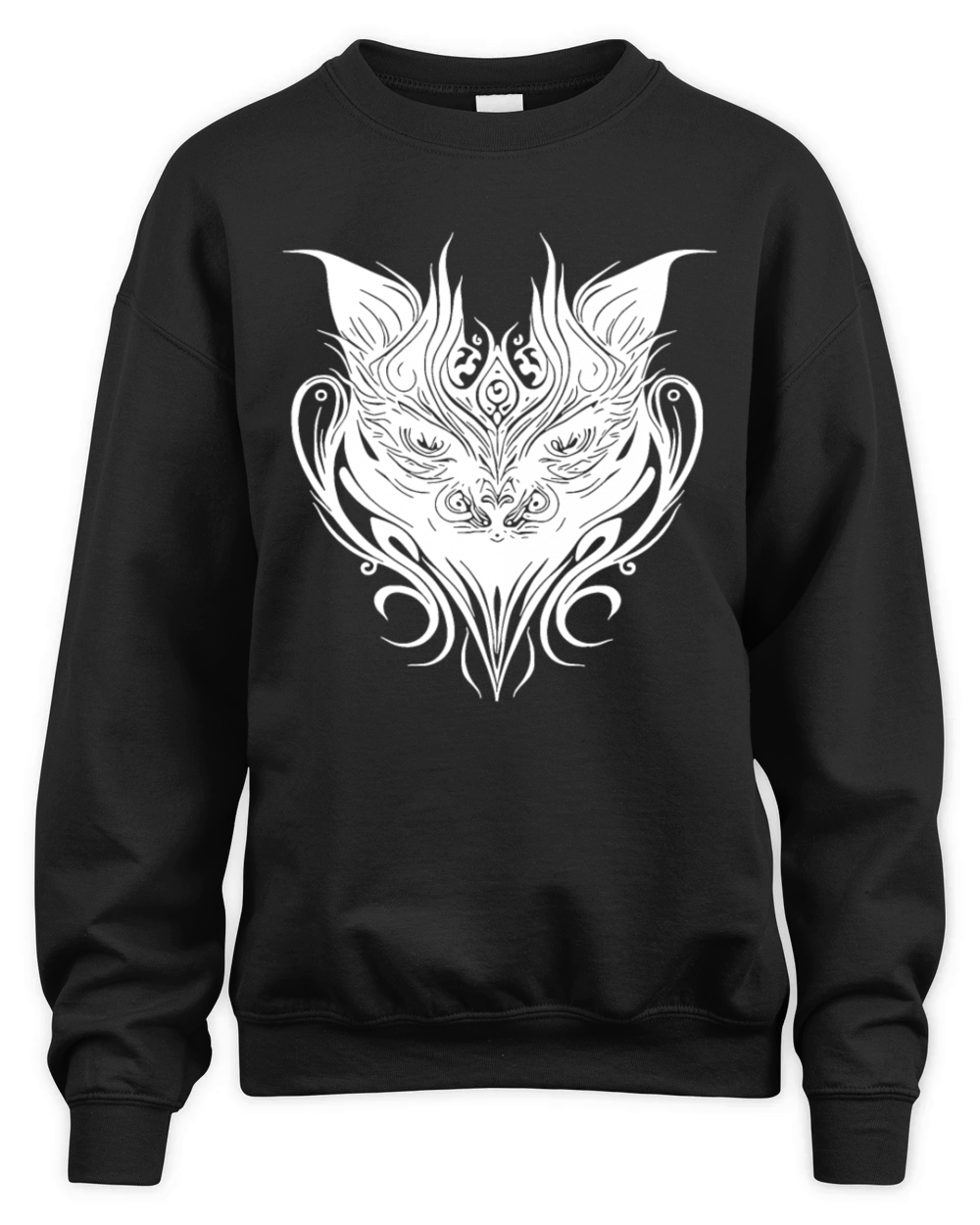 Tattoo Cat In Geometric Lines Style Unisex Premium Crewneck Sweatshirt