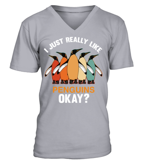 I Just Really Like Penguins Ok Penguin Vintage V-Neck T-shirt
