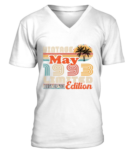 May 1993 Vintage Birthday Gift V-Neck T-shirt