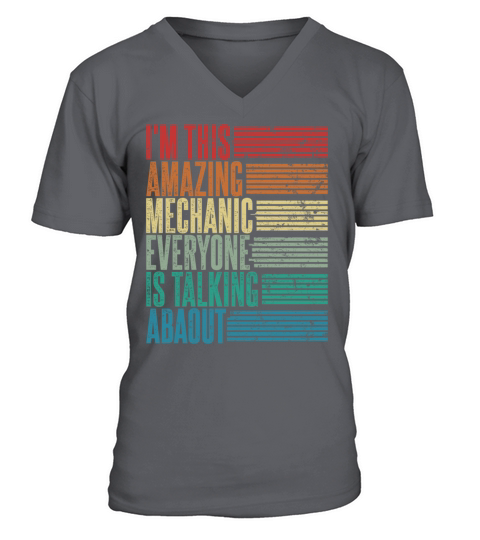 Vintage Mechanic Profession Gift Retro V-Neck T-shirt