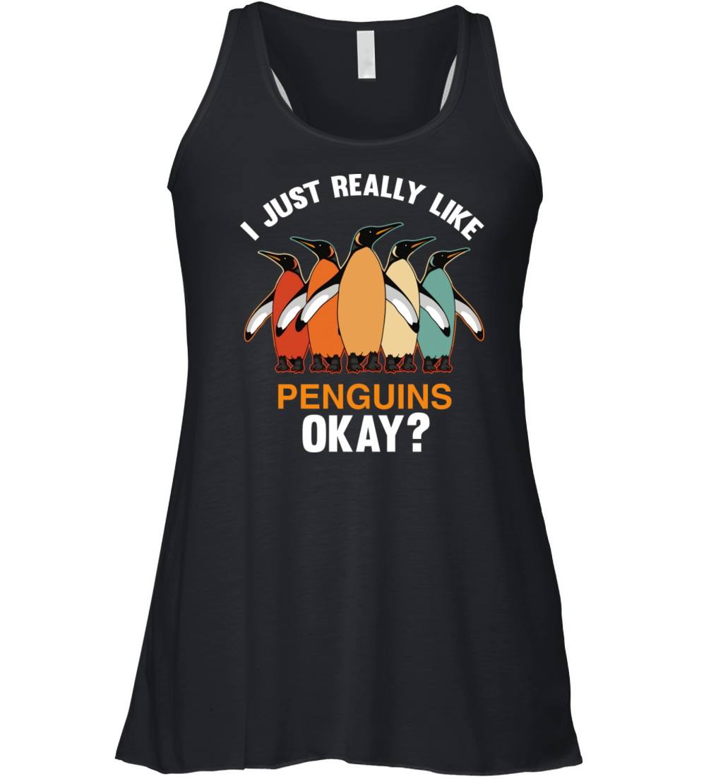 I Just Really Like Penguins Ok Penguin Vintage Women's Flowy Tank Top