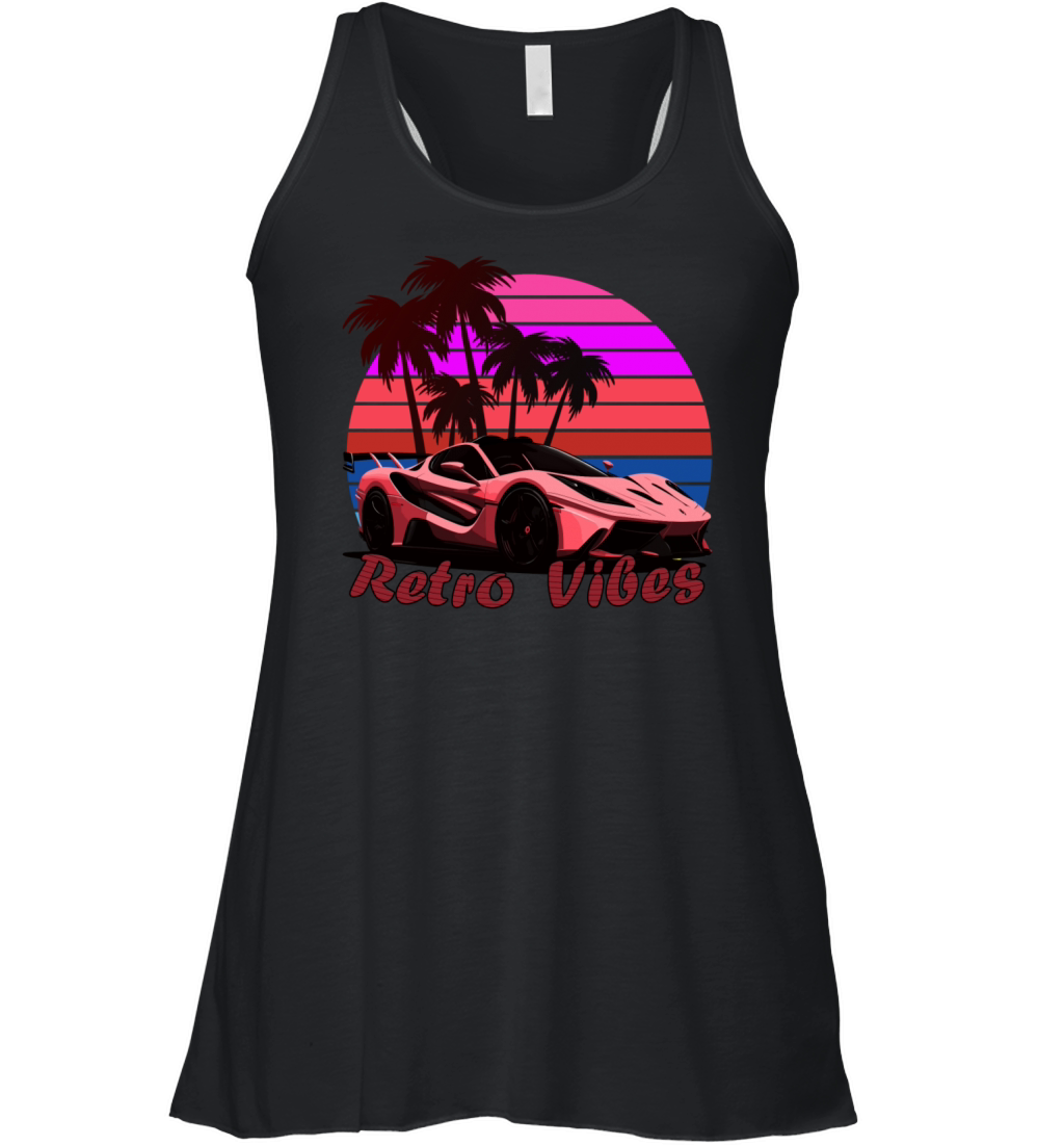 retro vibes car Women's Flowy Tank Top