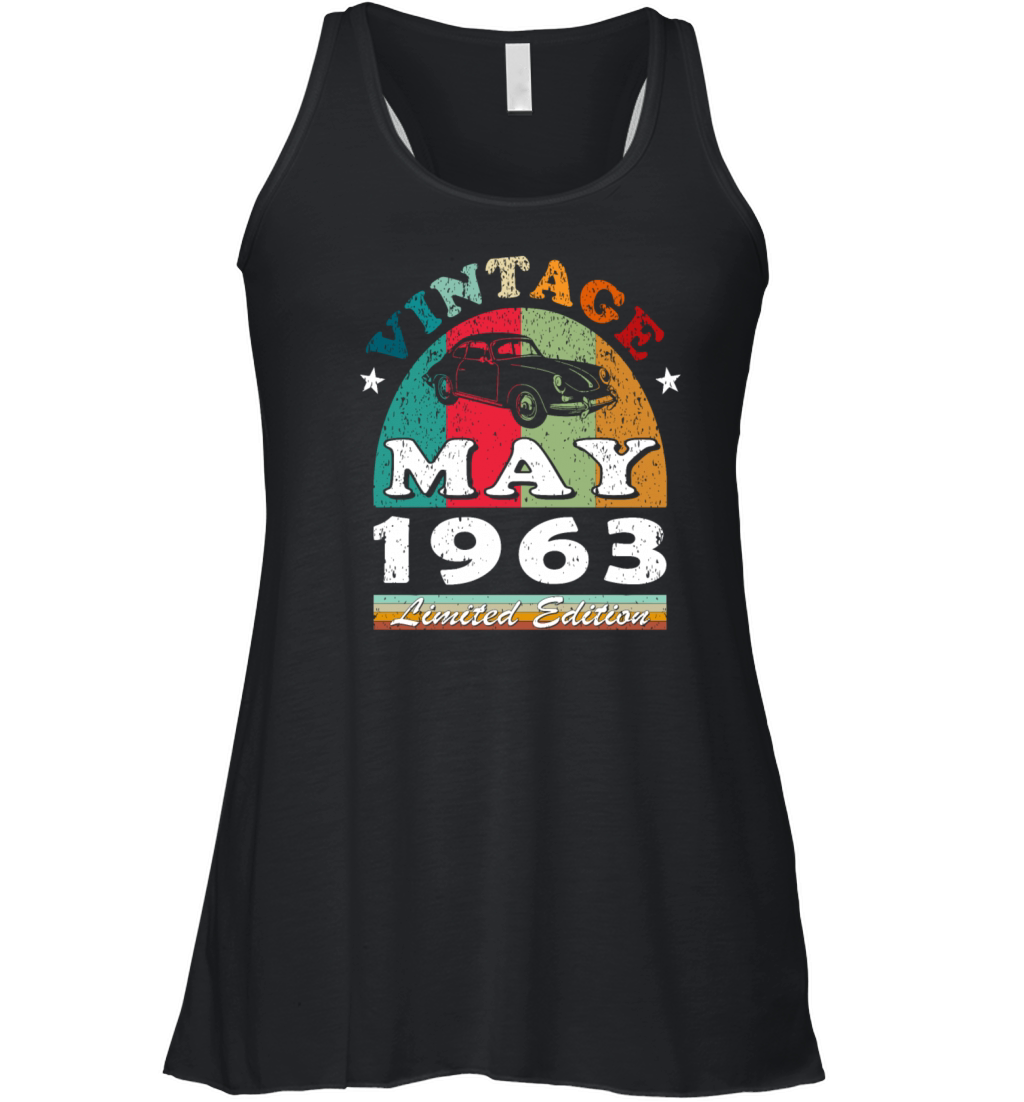 Vintage born May 1963 Birthday May 1963 Women's Flowy Tank Top