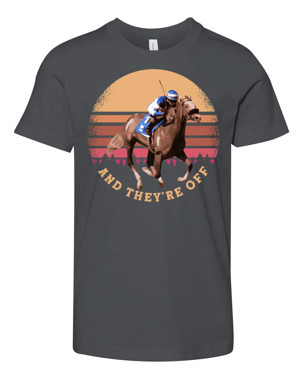 And Theyre Off - Funny Horse Racing at Vintage Youth Unisex Jersey Tee