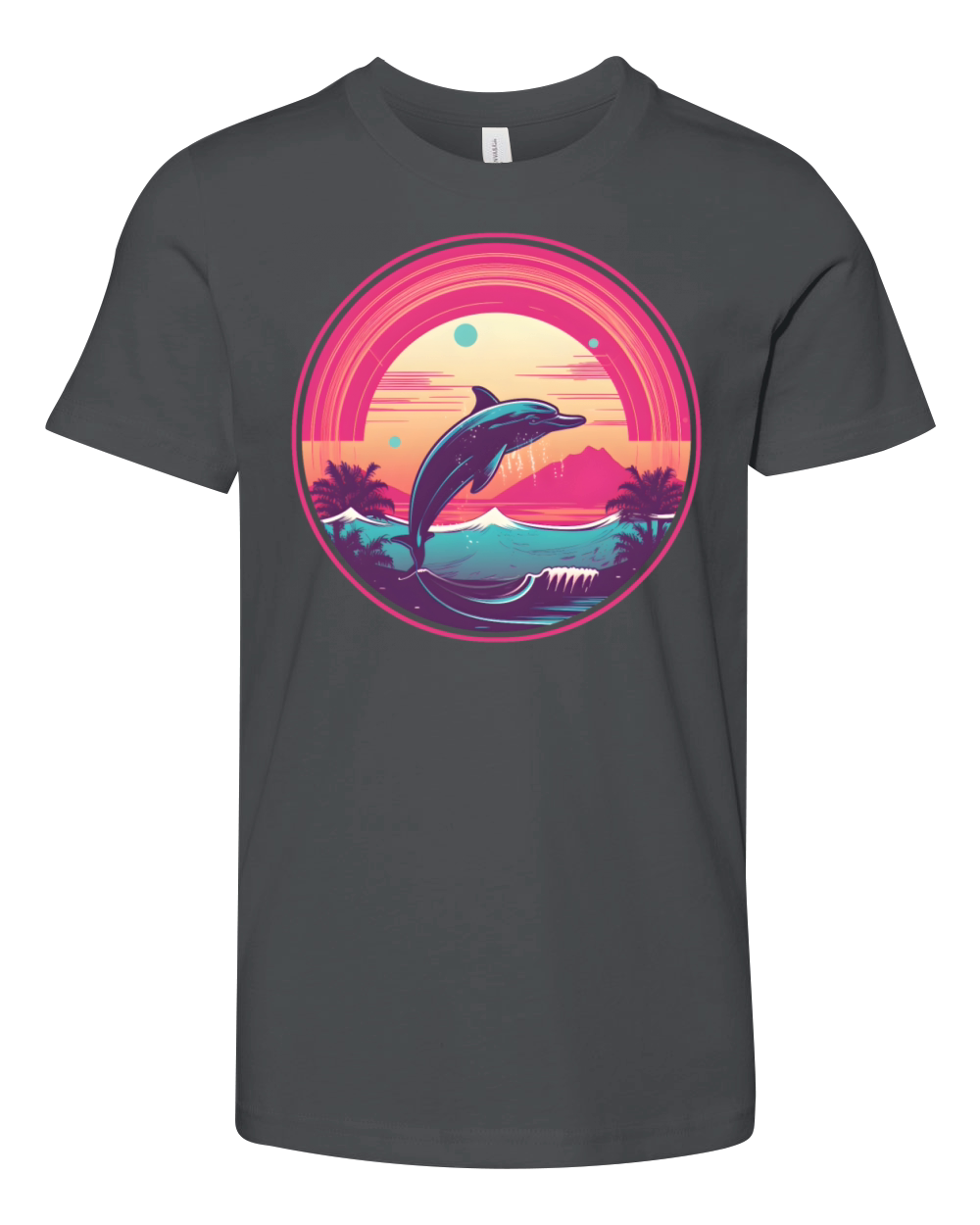 Retro Style 80s 90s Vintage Dolphin Lovers Youth Unisex Jersey Tee