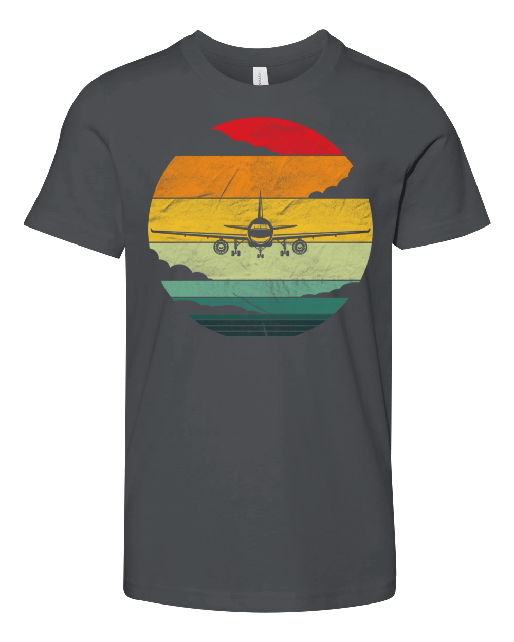 Retro Vintage Airplane Design Pilot Youth Unisex Jersey Tee