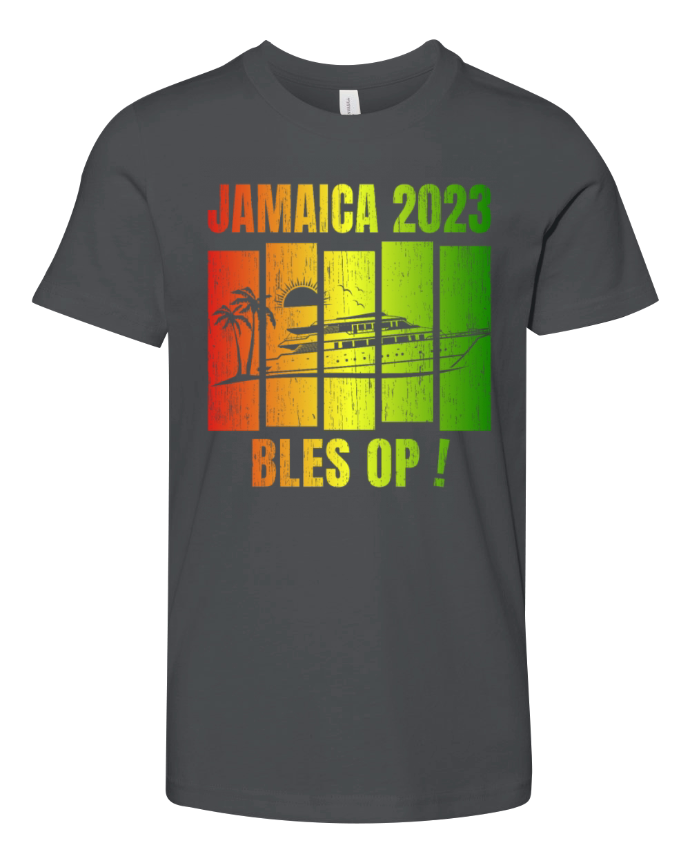 Retro Vintage Jamaica Family Vacation Cruise 2023 Youth Unisex Jersey Tee