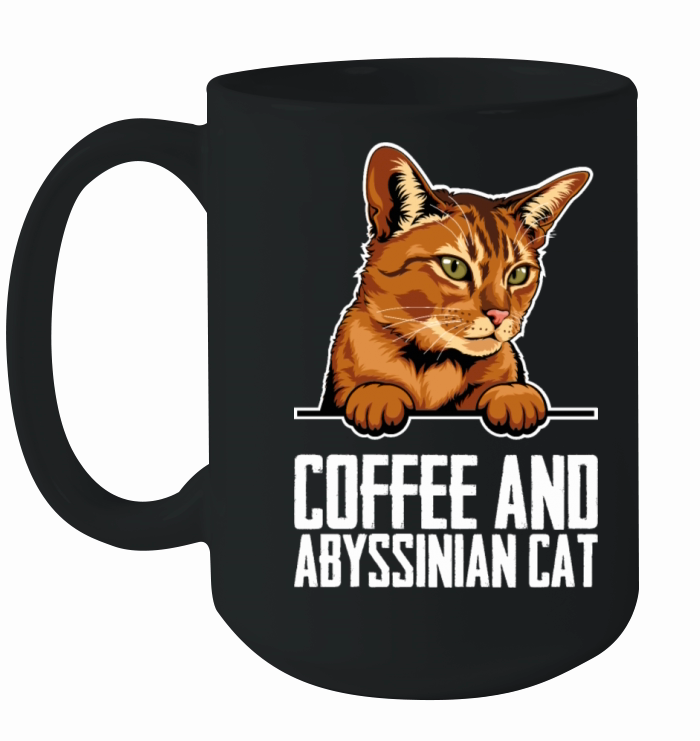 Coffee and abyssinian cat Ceramic Mug
