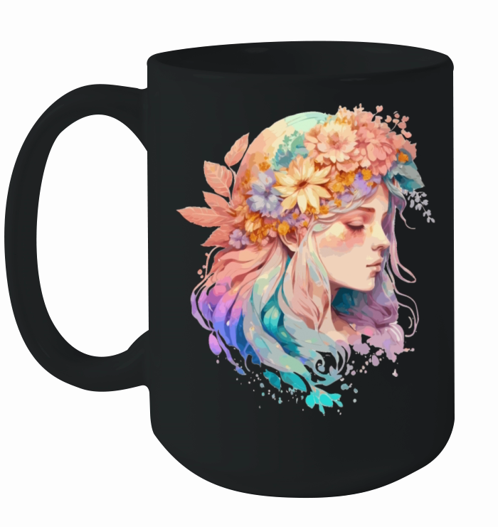 Floral Girl Positivity Quote Mental Health Awarene Ceramic Mug