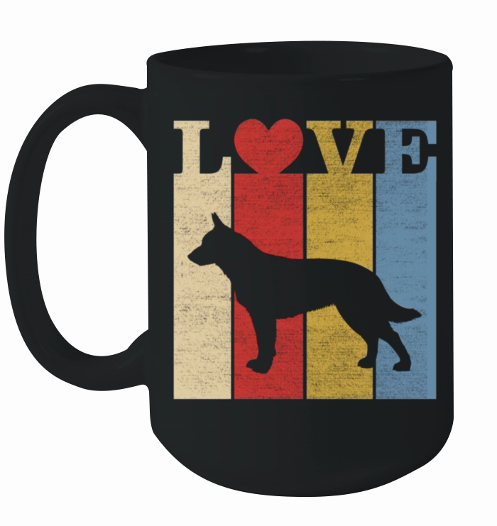 Retro Love Australian Cattle Dog Vintage Gift Ceramic Mug