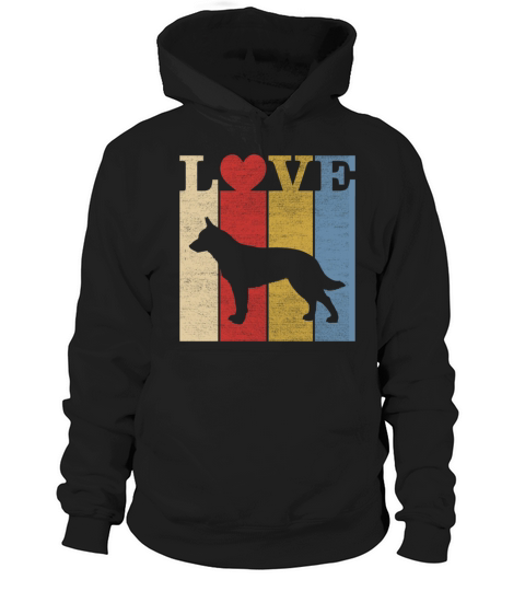 Retro Love Australian Cattle Dog Vintage Gift Hoodie Unisex