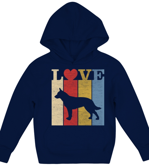 Retro Love Australian Cattle Dog Vintage Gift Kids Hoodie