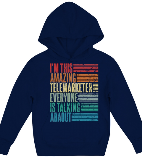 Vintage Telemarketer Profession Gift Retro Kids Hoodie