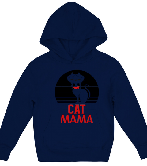 Womens Cat Mom Retro Vintage 80s Style Tee Kids Hoodie