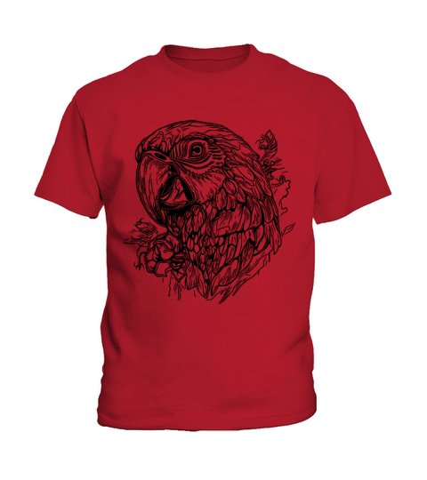 Parrot Portrait Elegant Vintage Bird Kids T-Shirt