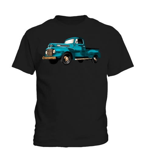 Retro Vintage American Classic Car in blue Kids T-Shirt