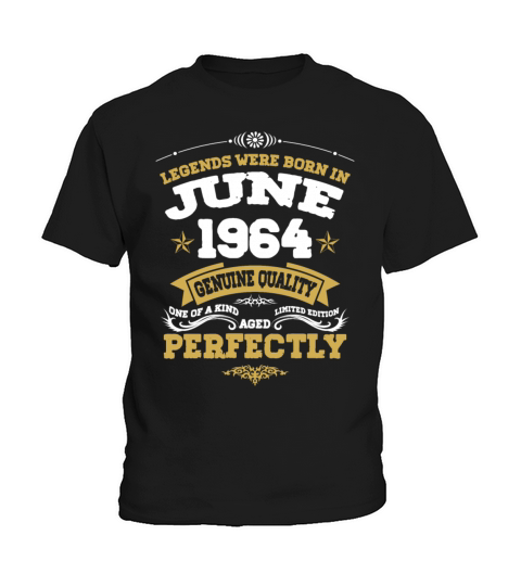 Vintage Aged To Perfection June 1964 Kids T-Shirt